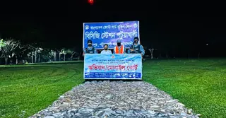 পটুয়াখালীতে যৌথ অভিযানে বিপুল সামুদ্রিক মাছ জব্দ